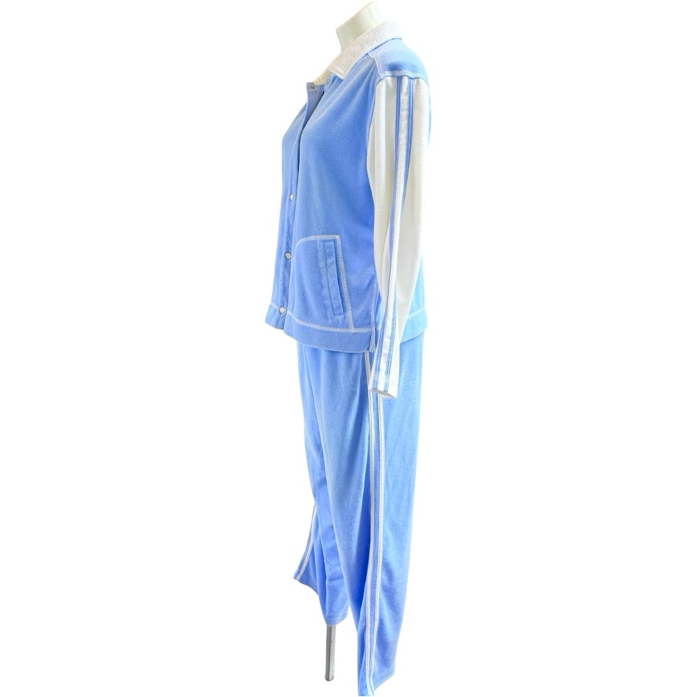 Vintage Terry Cloth After Swim Warm Up Suit Retro Tracksuit L Drawstring Pants - Picture 4 of 12